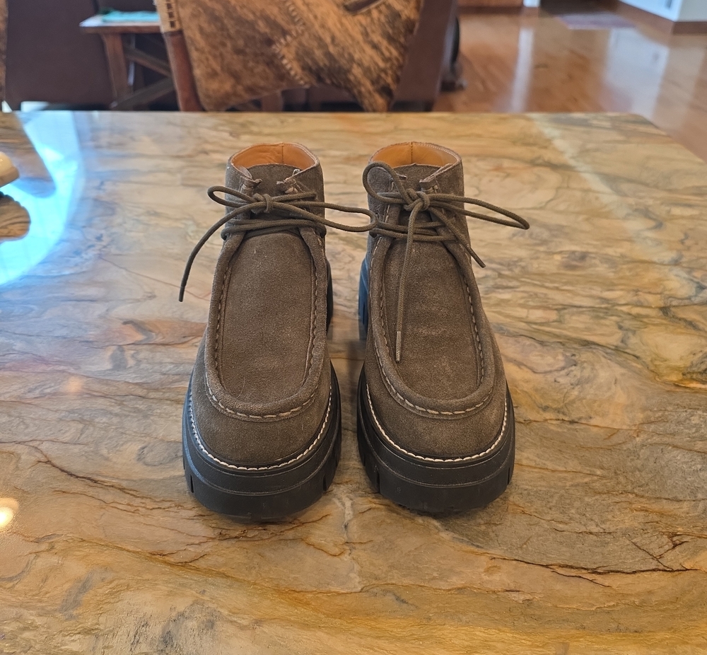 Women's Olive Suede Chukka Moccasin Boots